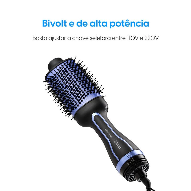 escova secadora agile glossy 3 em 1 elgin 1.300w escb1 bivolt (mp)