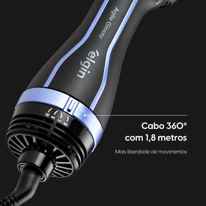 escova secadora agile glossy 3 em 1 elgin 1.300w escb1 bivolt (mp)