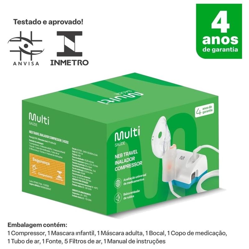 inalador compressor compact neb travel multi saúde hc032