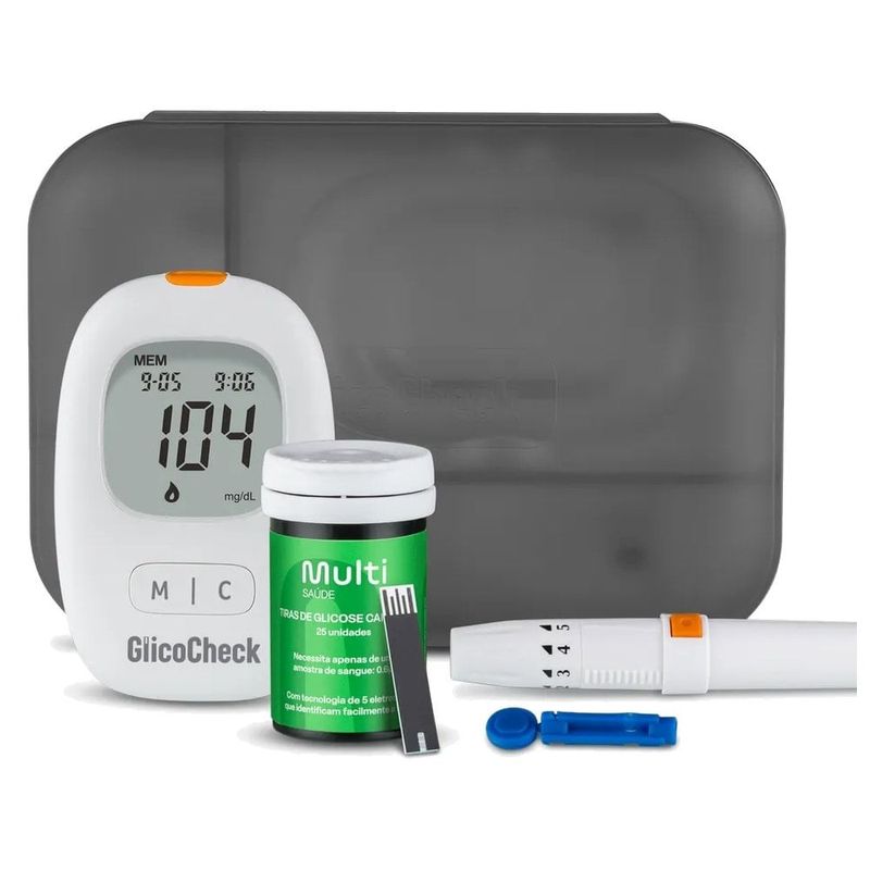 monitor de glicemia glicocheck care plus multi saúde hc487
