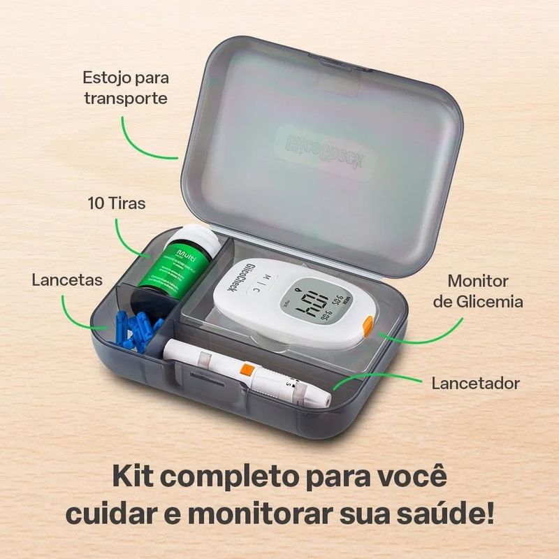 monitor de glicemia glicocheck care plus multi saúde hc487