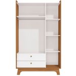 guarda-roupa kappesberg 3 portas 2 gavetas canela e branco t401-cnbr