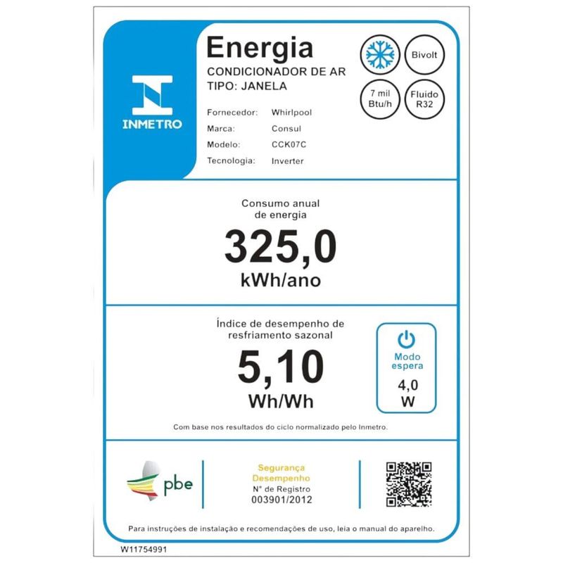 ar-condicionado de janela 7.500 btus consul inverter bivolt cck07cbxn