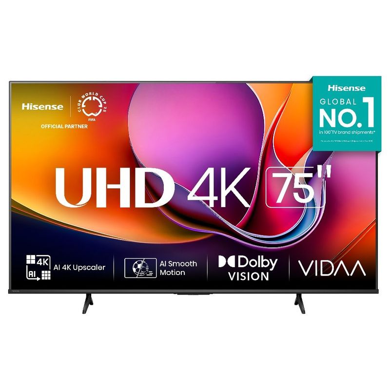 smart tv 4k 75" uhd hisense 75a6nv