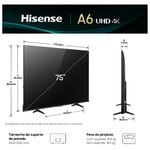 smart tv 4k 75" uhd hisense 75a6nv