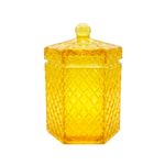 pote de vidro urban hexa sides grande amarelo 11x18cm (mp)