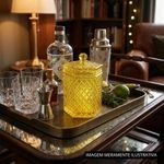 pote de vidro urban hexa sides grande amarelo 11x18cm (mp)