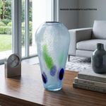 vaso decorativo de vidro tm 26cm azul (mp)