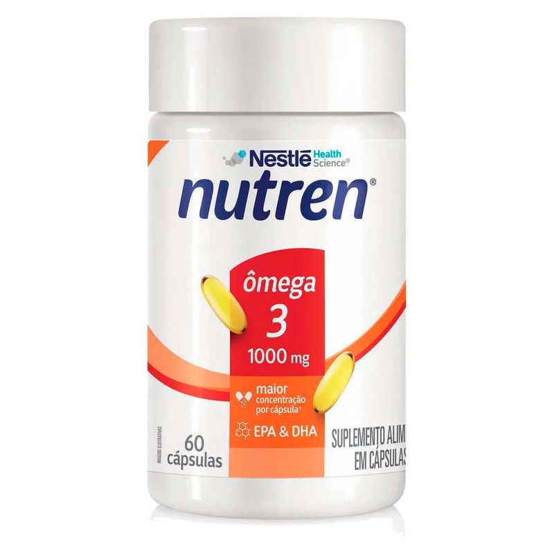 nutren ômega 3 suplemento alimentar 60 cápsulas nestlé