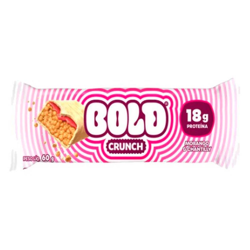 barra de proteína bold crunch sabor morango & chantilly 60g
