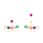 brinco semijoia luiza mota ear jacket com zircônias colorido 216382 (mp)