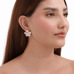brinco semijoia luiza mota flor cravejado ponto de luz 267154 (mp)