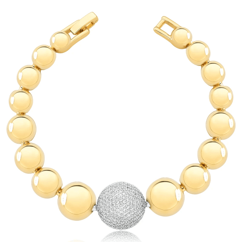 pulseira semijoia luiza mota círculos lisos cravejado cristal 18cm 267548 (mp)