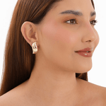 brinco semijoia luiza mota ondulado liso dourado 267550 (mp)