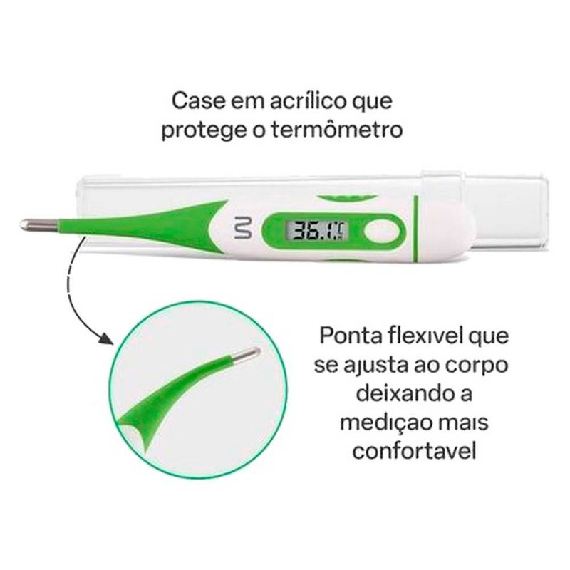 termômetro clínico com a ponta flexivel multi saude hc149