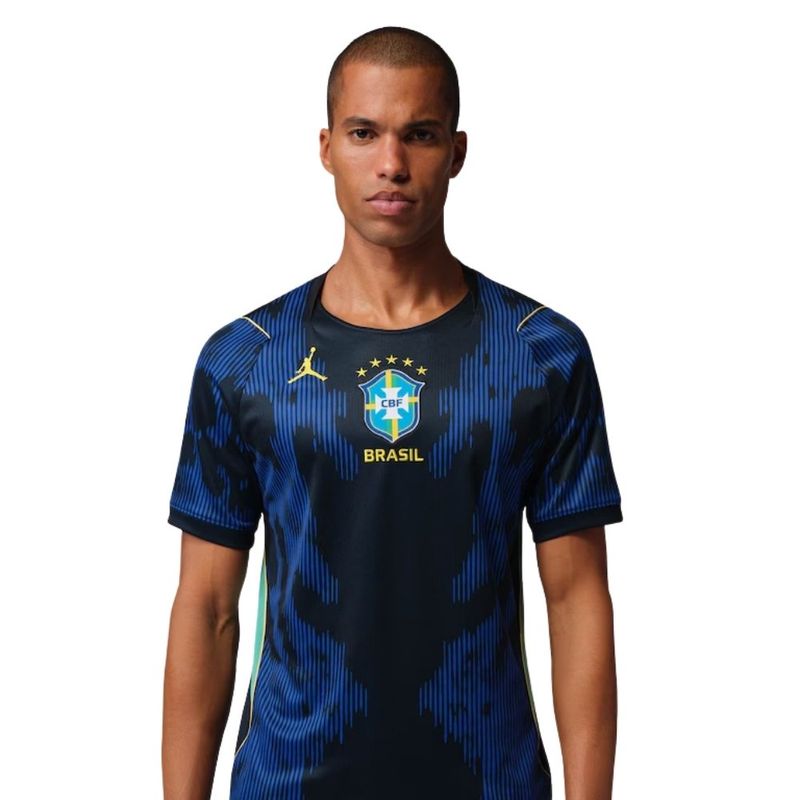 camisa do brasil masculina g nike jordan ii torcedor azul (mp)