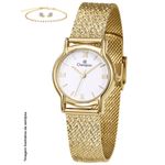 kit relógio feminino champion dourado cf24073d