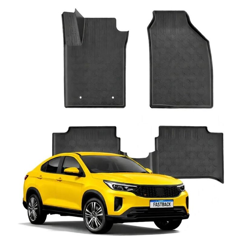 jogo tapete bandeja 5 peças grid fiat fastback 4 portas 2022 a 2026 (mp)