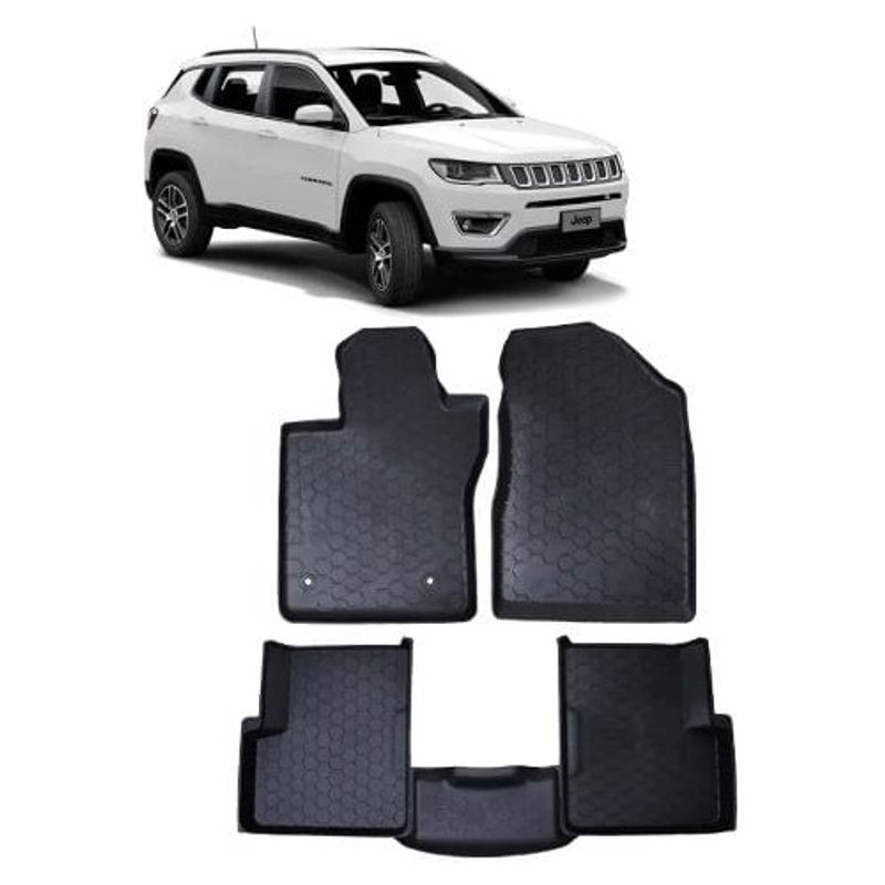 jogo tapete bandeja 5 peças grid jeep compass 4 portas 2016 a 2026 (mp)