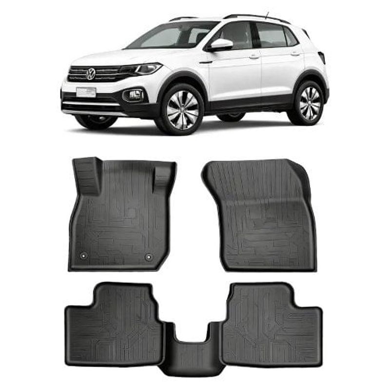 jogo tapete bandeja 5 peças grid volkswagen t-cross 4 portas 2019 a 2026 (mp)