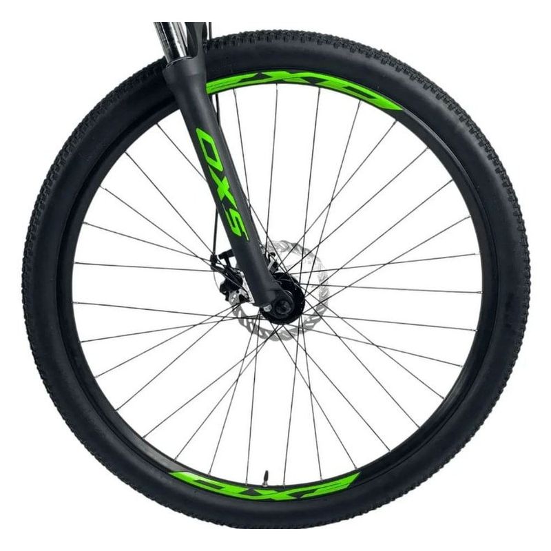 bicicleta oxs aro 29 glide 100 15,5 preto e verde (mp)