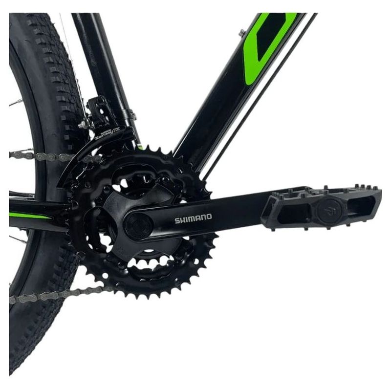 bicicleta oxs aro 29 glide 100 15,5 preto e verde (mp)