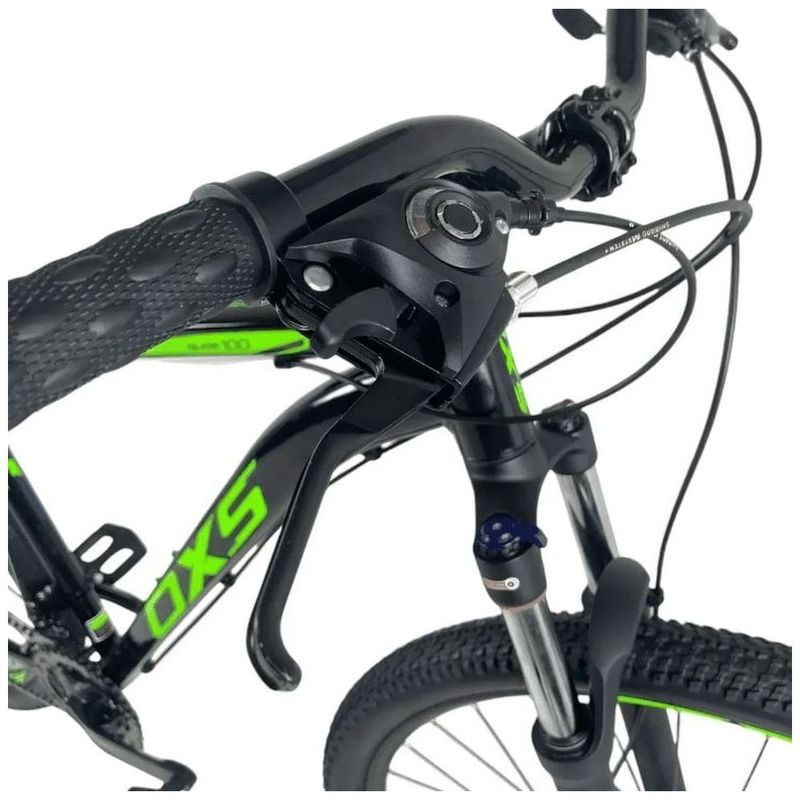 bicicleta oxs aro 29 glide 100 15,5 preto e verde (mp)