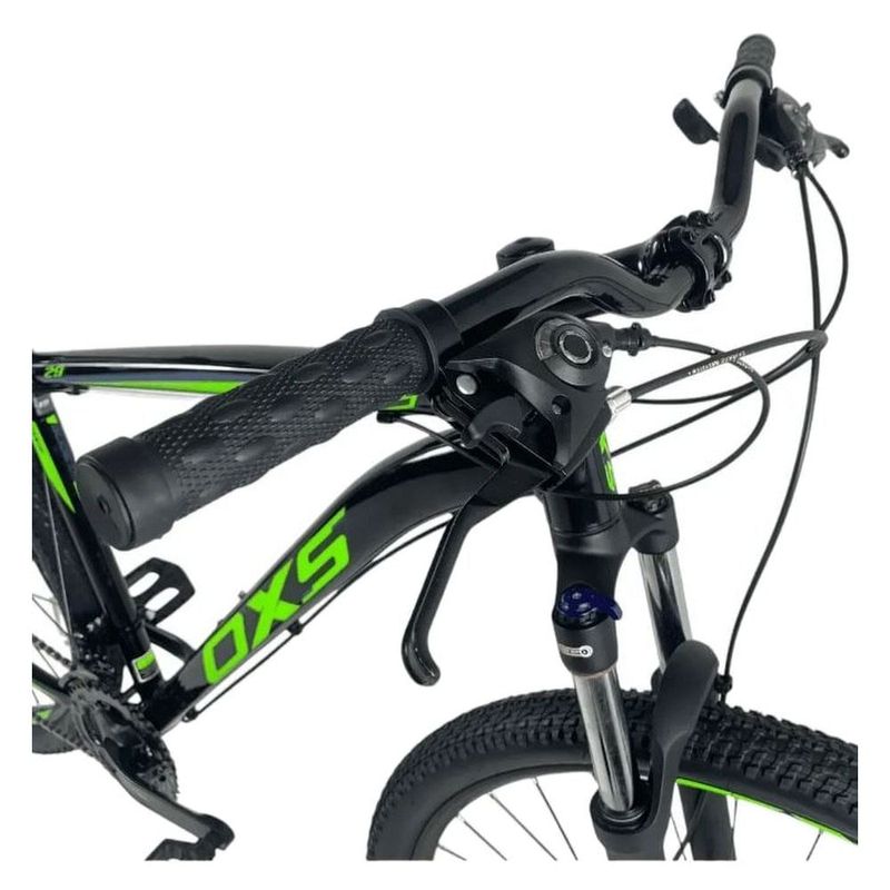 bicicleta oxs aro 29 glide 100 15,5 preto e verde (mp)
