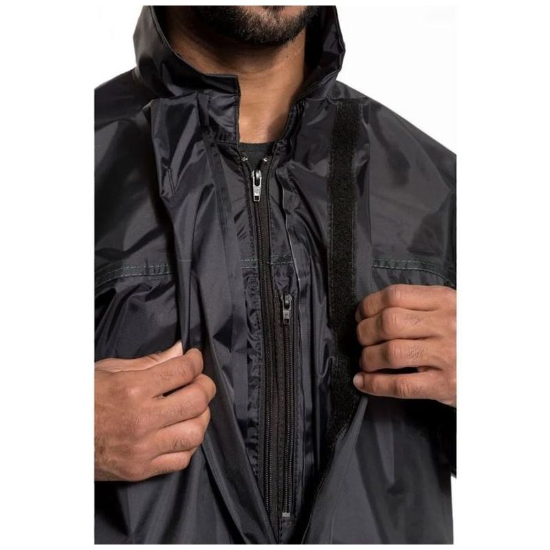 capa de chuva nylon luxo com forro e gola pantaneiro ex preto (mp)