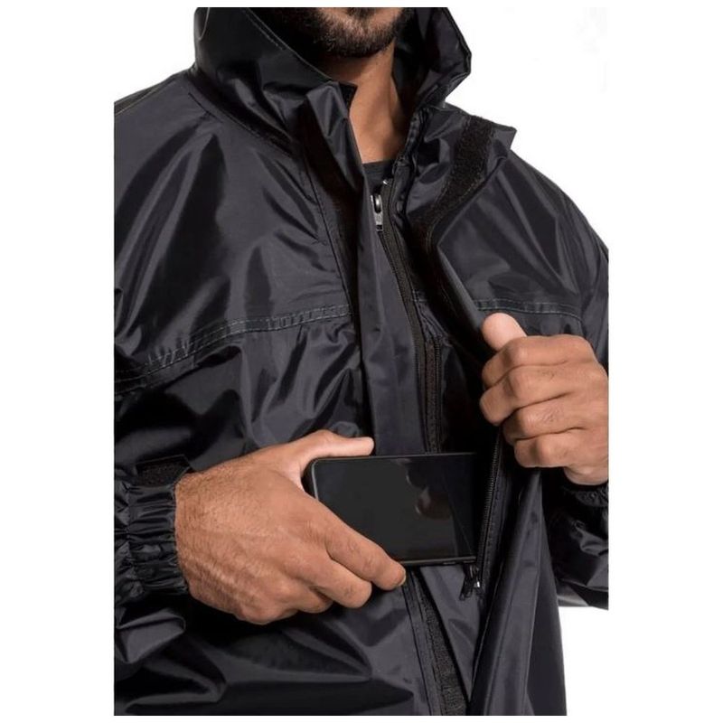 capa de chuva nylon luxo com forro e gola pantaneiro ex preto (mp)