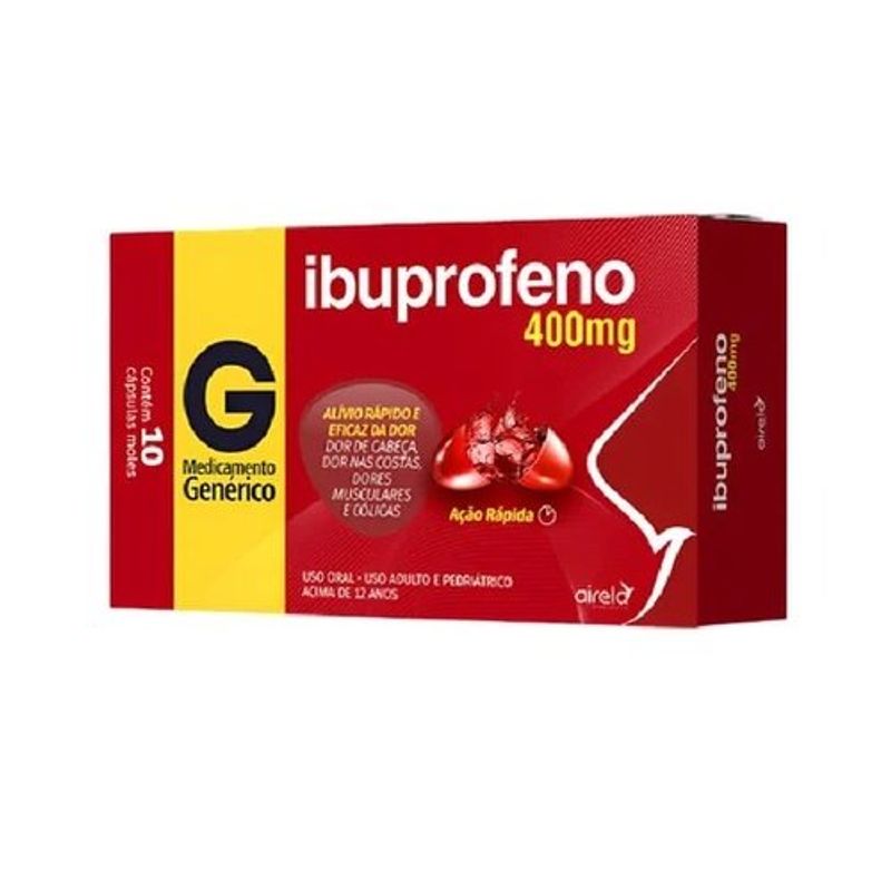 ibuprofeno 400mg 10 cápsulas airela