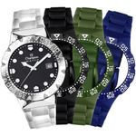 relógio troca pulseira unissex cristal champion cp31001u