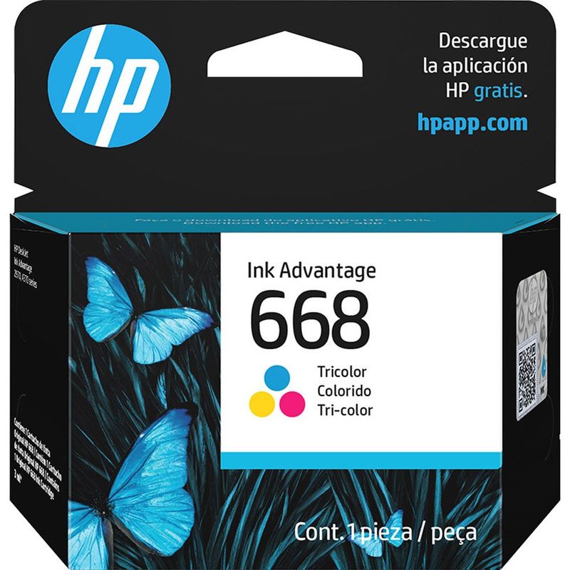 cartucho de tinta hp 668xl colorido 7fp38vl