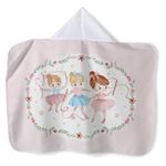 toalha de banho com capuz dohler velour bailarina 06 90x70cm (mp)