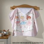 toalha de banho com capuz dohler velour bailarina 06 90x70cm (mp)