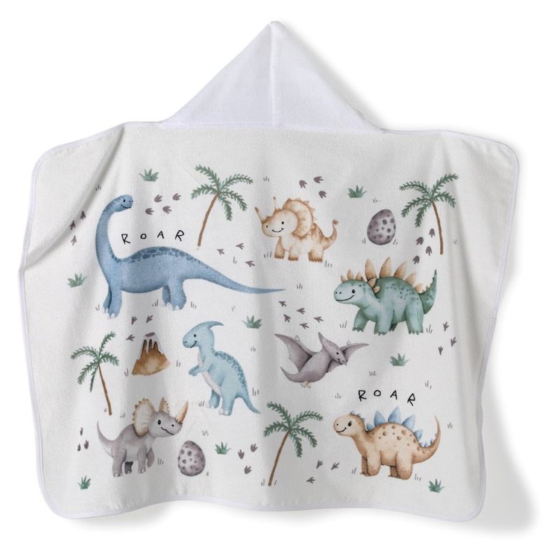 toalha de banho com capuz dohler velour dino 04 90x70cm (mp)