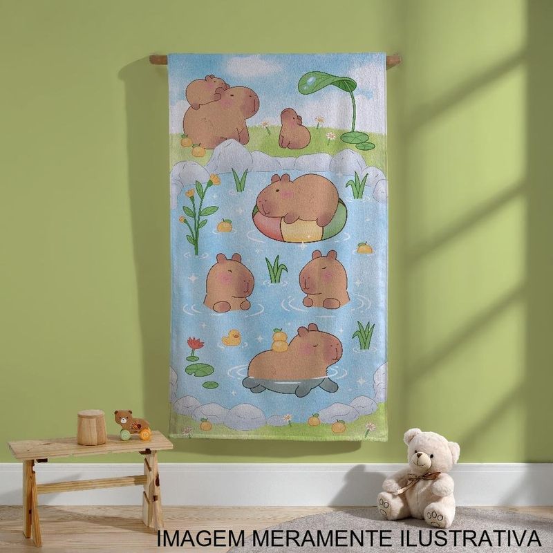 toalha de banho dohler velour capivara 70x130cm (mp)