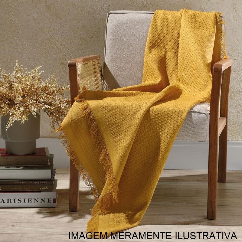 manta dohler marrocos 150x120cm mostarda (mp)