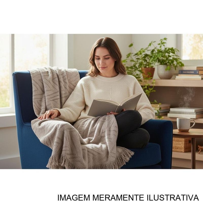 manta urban bella&co 135x180cm new chevron/bege duna (mp)