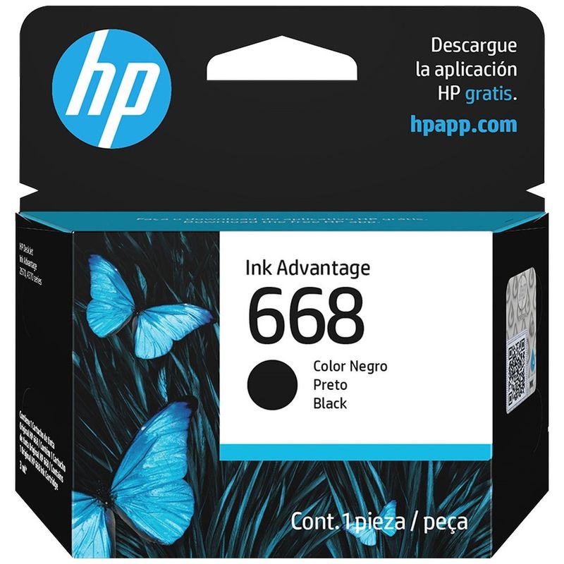 cartucho de tinta hp advantage 668 preto 7fp37vl