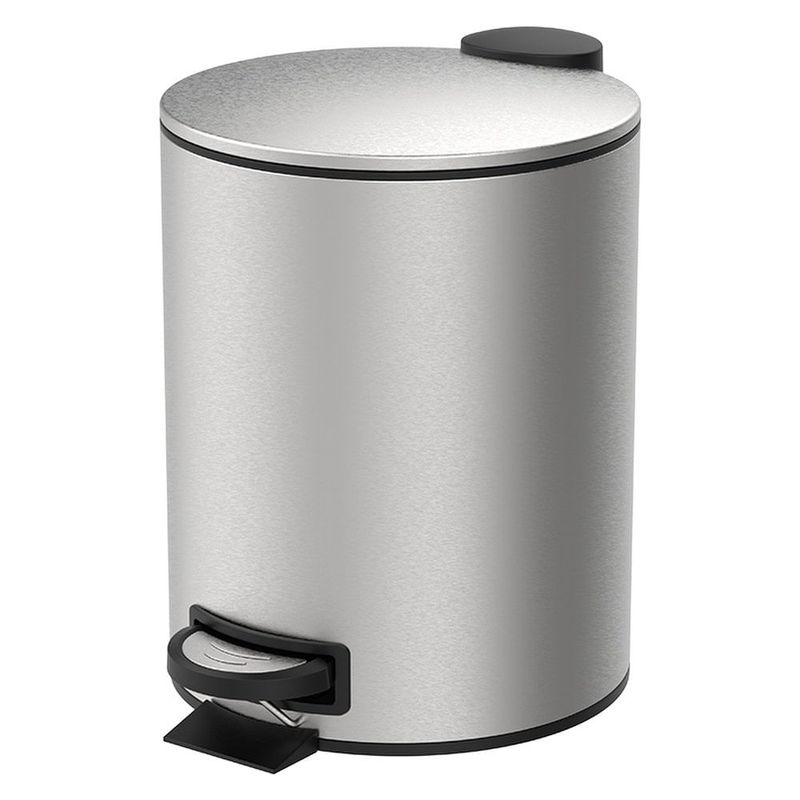 lixeira 5 litros brinox com pedal e balde spin inox 3074/101 (id)