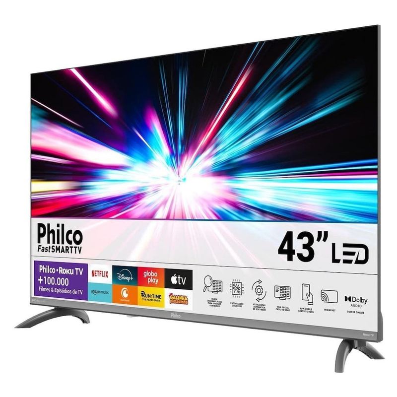 smart tv 43 philco full hd roku p43cra