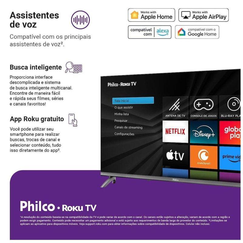 smart tv 32 philco roku dolby audio hdr10 p32crb