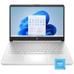 notebook hp 14-n150 tela 14" hd 4gb 128gb ufs intel graphics windows compacto prata at-bi