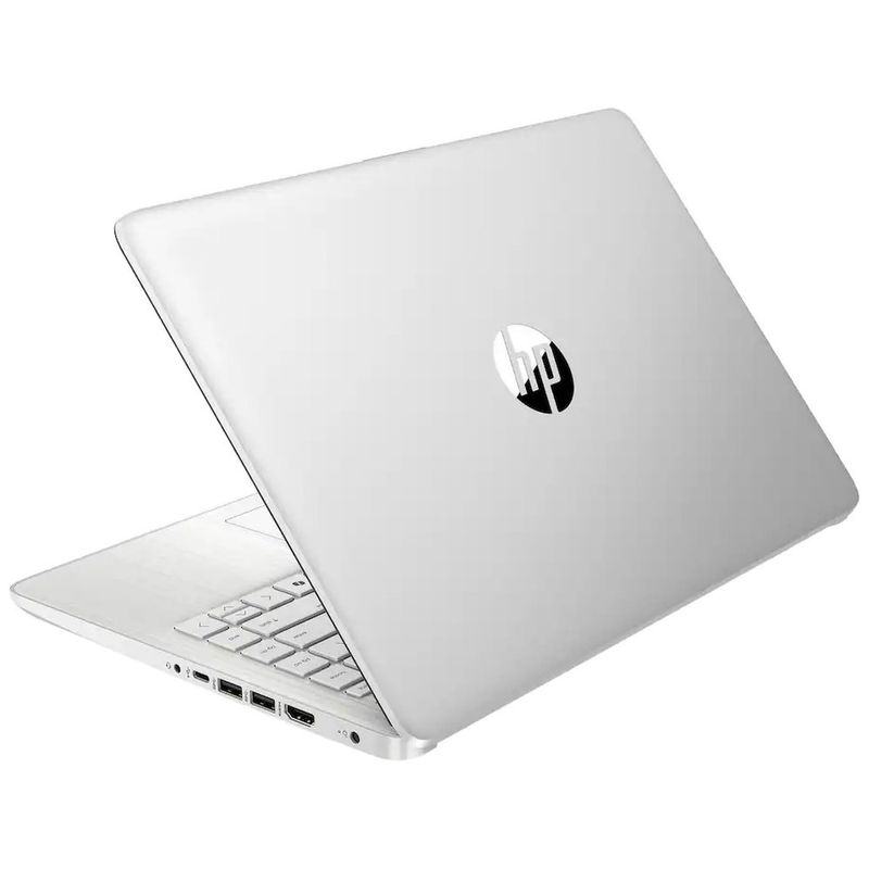 notebook hp 14-n150 tela 14" hd 4gb 128gb ufs intel graphics windows compacto prata at-bi