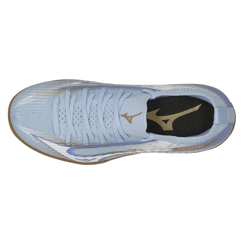 Chuteira Futsal N° 42 Mizuno Alpha Club IN Azul Branco (MP)