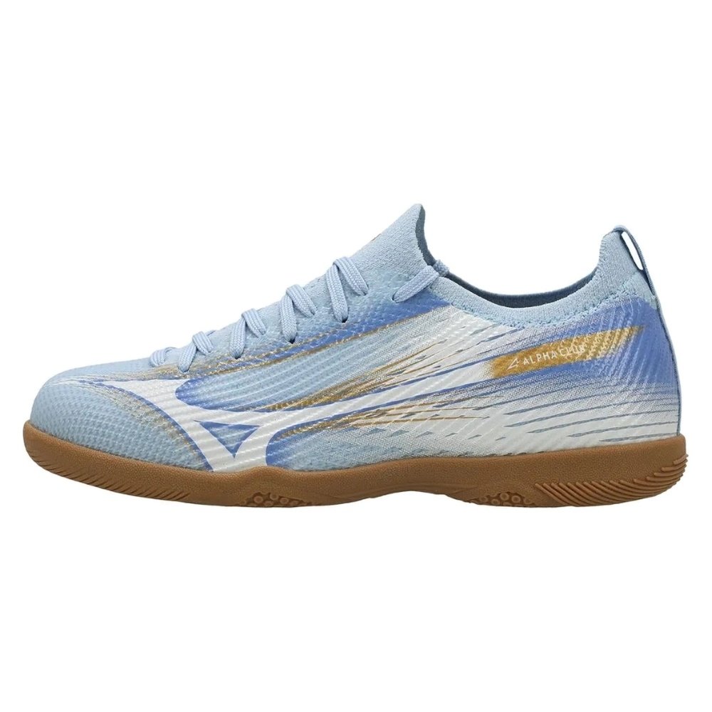 Chuteira Futsal N° 43 Mizuno Alpha Club IN Azul Branco (MP)