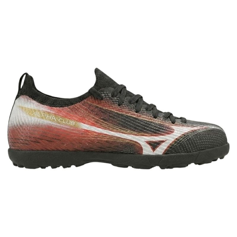 chuteira society n° 42 mizuno alpha club as preto branco vermelho (mp)