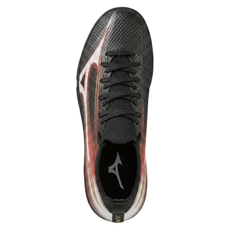 chuteira society n° 42 mizuno alpha club as preto branco vermelho (mp)