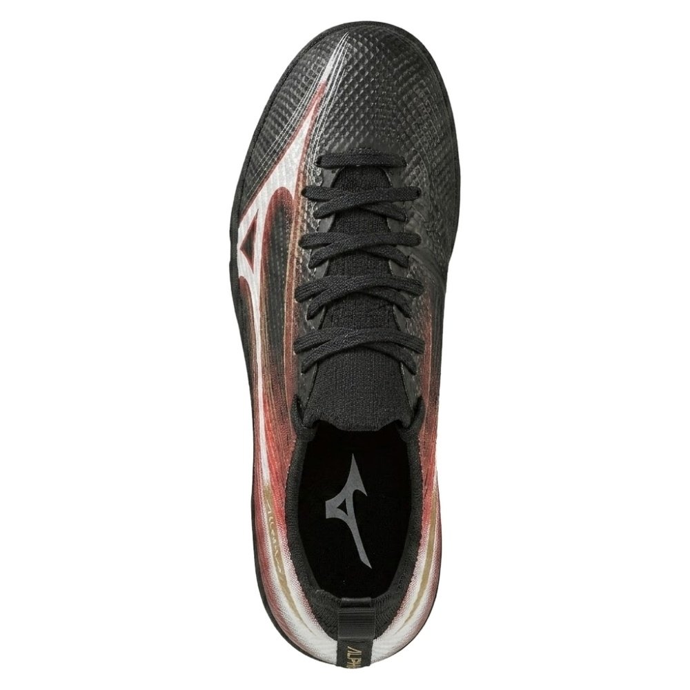 Chuteira Society N° 42 Mizuno Alpha Club AS Preto Branco Vermelho (MP)